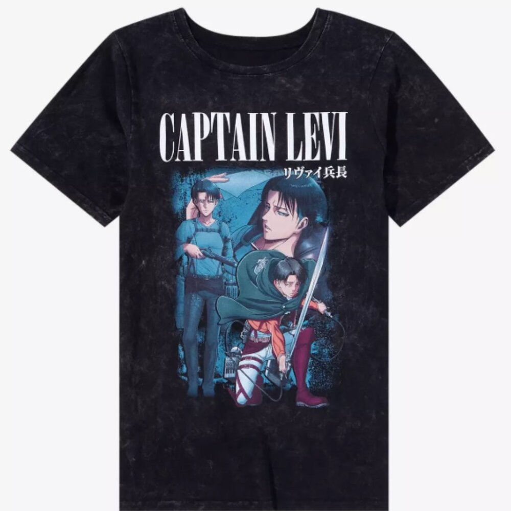 Attack On Titan Captain Levi Collage Boyfriend Fit Tee Size S